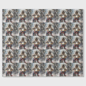 Havanese Dog Riding Motorrad Weihnachten Geschenkpapier (Flach)