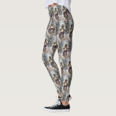 Havanese Dog Riding Motorrad Weihnachten Leggings (Links)