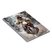Havanese Dog Riding Motorrad Weihnachten Notizblock (Rechte Seite)
