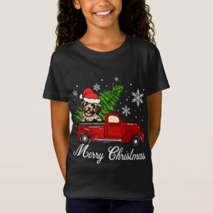 Havanese Dog Riding Red Truck Weihnachtsdekoration T-Shirt