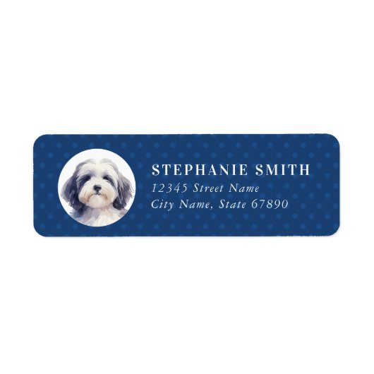 Havanese Dog Rücksendeadressen-Aufkleber (Vorne)