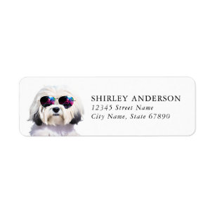 Havanese Dog Rücksendeadressen-Aufkleber