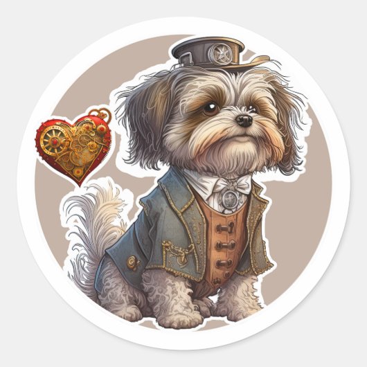 Havanese Dog Runder Aufkleber (Vorderseite)