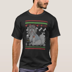 Havanese Dog Santa Claus Ugly Christmas Pattern X T-Shirt