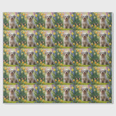 Havanese Dog Spring Blumen Malerei Geschenkpapier (Flach)