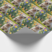 Havanese Dog Spring Blumen Malerei Geschenkpapier (Ecke)