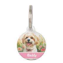 Havanese Dog Tag - Custom Watercolor Pet ID
