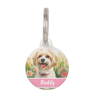 Havanese Dog Tag - Custom Watercolor Pet ID Haustiermarke