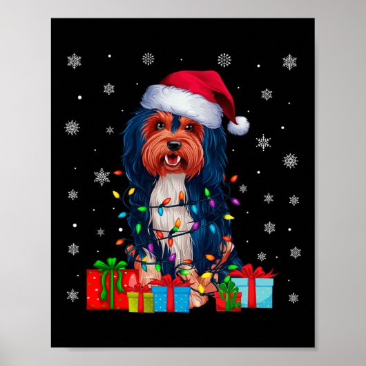Havanese Dog Ugly Xmas Lights Santa Havanese Dog C Poster (Vorne)