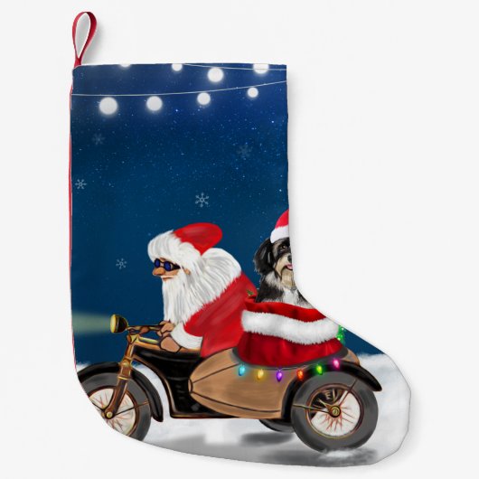 Havanese Dog Weihnachtsmann Kleiner Weihnachtsstrumpf (Vorderseite)