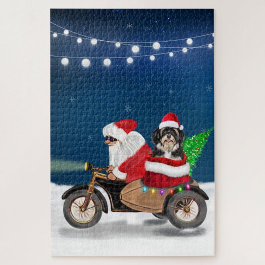 Havanese Dog Weihnachtsmann Puzzle (Vertikal)