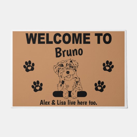 Havanese Dog Welcome Personalized Custom Fußmatte (Vorderseite)
