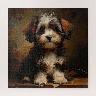 Havanese dog Welppy Realism Square Portrait Puzzle