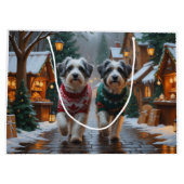 Havanese Dogs Christmas Snow Holiday Große Geschenktüte (Rückseite)
