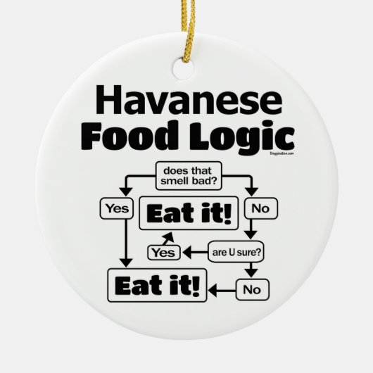 Havanese Food Logic Keramik Ornament (Vorne)