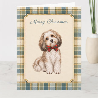 Havanese Frohe Weihnachten Tartan Karte