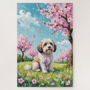 Havanese Frühlings-Kirschblüten-Hund Puzzle