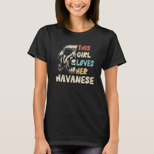Havanese Girl Cooles Vintages Retro für Hunde Mama T-Shirt