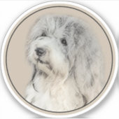 Havanese (Gold Sable) Malerei - Original Hunde Kun Aufkleber (Vorderseite)