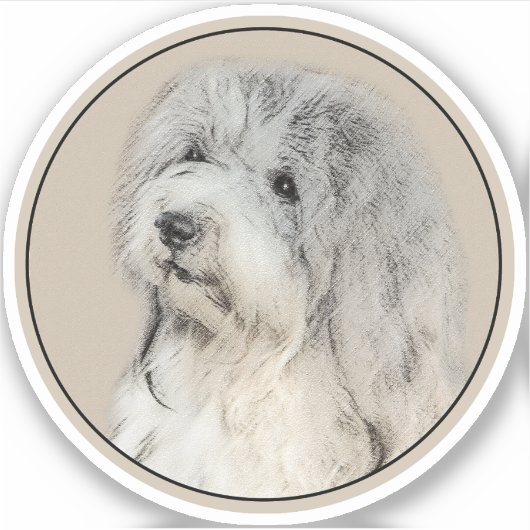 Havanese (Gold Sable) Malerei - Original Hunde Kun Aufkleber (Vorderseite)