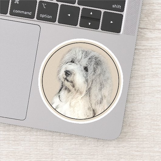 Havanese (Gold Sable) Malerei - Original Hunde Kun Aufkleber (Detail)