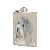 Havanese (Gold Sable) Malerei - Original Hunde Kun Flachmann (Links)