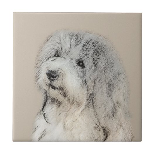 Havanese (Gold Sable) Malerei - Original Hunde Kun Fliese (Vorderseite)