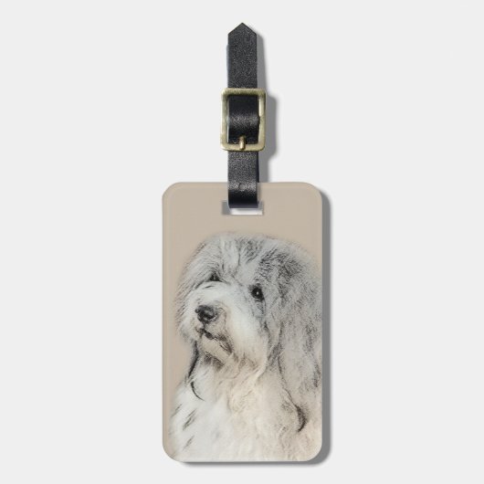 Havanese (Gold Sable) Malerei - Original Hunde Kun Gepäckanhänger (Vorderseite vertikal)