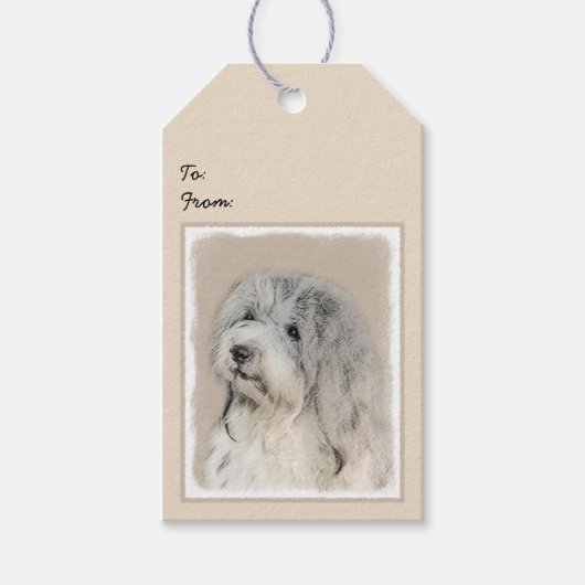 Havanese (Gold Sable) Malerei - Original Hunde Kun Geschenkanhänger (Vorderseite)