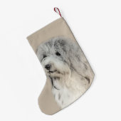Havanese (Gold Sable) Malerei - Original Hunde Kun Kleiner Weihnachtsstrumpf (Rückseite (Hängend))