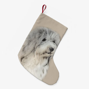 Havanese (Gold Sable) Malerei - Original Hunde Kun Kleiner Weihnachtsstrumpf