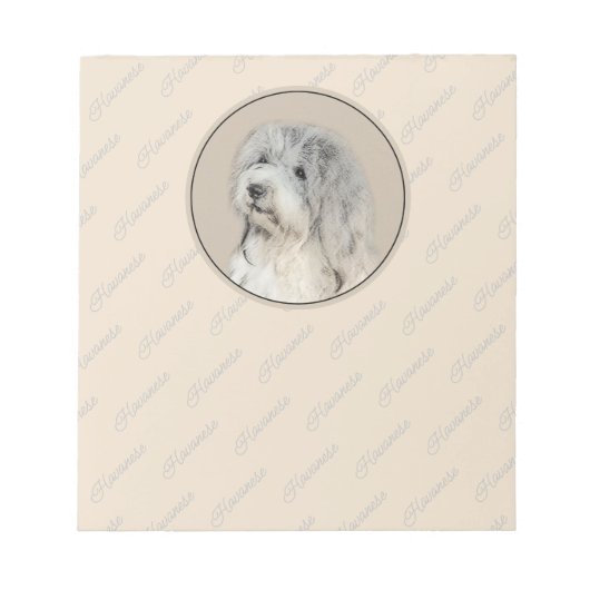Havanese (Gold Sable) Malerei - Original Hunde Kun Notizblock (Vorderseite)
