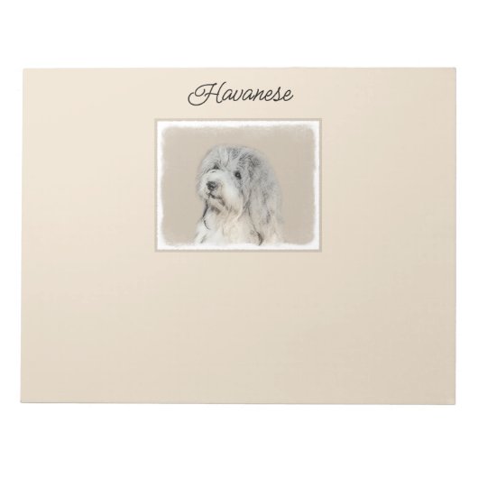 Havanese (Gold Sable) Malerei - Original Hunde Kun Notizblock (Vorderseite)