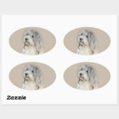 Havanese (Gold Sable) Malerei - Original Hunde Kun Ovaler Aufkleber (Blatt)