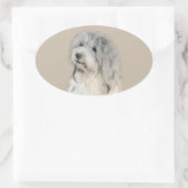 Havanese (Gold Sable) Malerei - Original Hunde Kun Ovaler Aufkleber (Tasche)