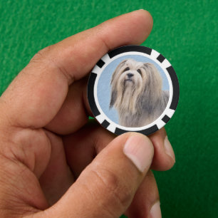 Havanese (Gold Sable) Malerei - Original Hunde Kun Pokerchips