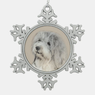 Havanese (Gold Sable) Malerei - Original Hunde Kun Schneeflocken Zinn-Ornament