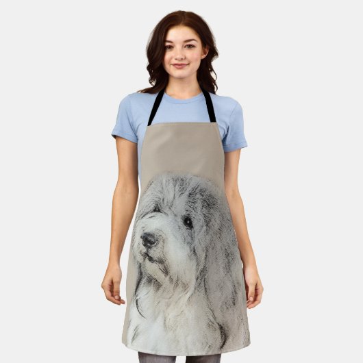 Havanese (Gold Sable) Malerei - Original Hunde Kun Schürze (Getragen)