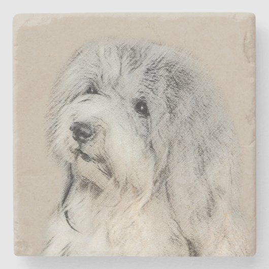 Havanese (Gold Sable) Malerei - Original Hunde Kun Steinuntersetzer (Vorderseite)