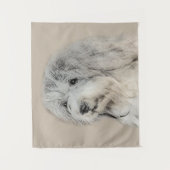 Havanese (Gold Sable) Malerei - Original Hunde Kun Wandteppich (Vorderseite)