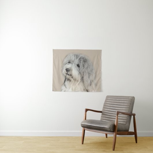 Havanese (Gold Sable) Malerei - Original Hunde Kun Wandteppich (Beispiel (Horizontal))