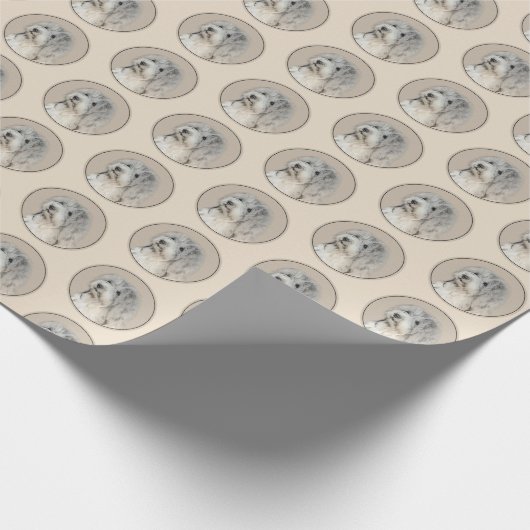 Havanese (Gold Sable) Malerei - Original Hundekuns Geschenkpapier (Ecke)