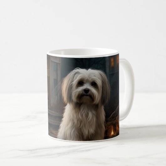 Havanese Halloween Beängstigend Kaffeetasse (VorderseiteRechts)