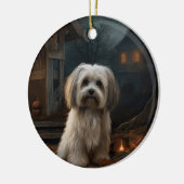 Havanese Halloween Beängstigend Keramik Ornament (Links)