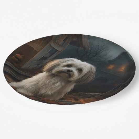 Havanese Halloween Beängstigend Pappteller (Schrägansicht)