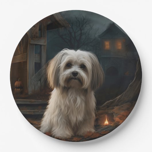 Havanese Halloween Beängstigend Pappteller (Vorderseite)