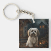 Havanese Halloween Beängstigend Schlüsselanhänger (Vorderseite)