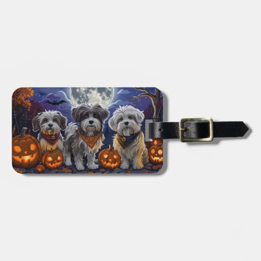 Havanese Halloween Spooky Gepäckanhänger (Vorderseite horizontal)