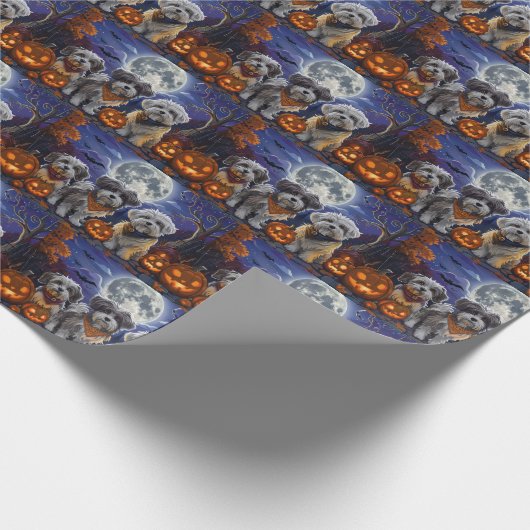 Havanese Halloween Spooky Geschenkpapier (Ecke)
