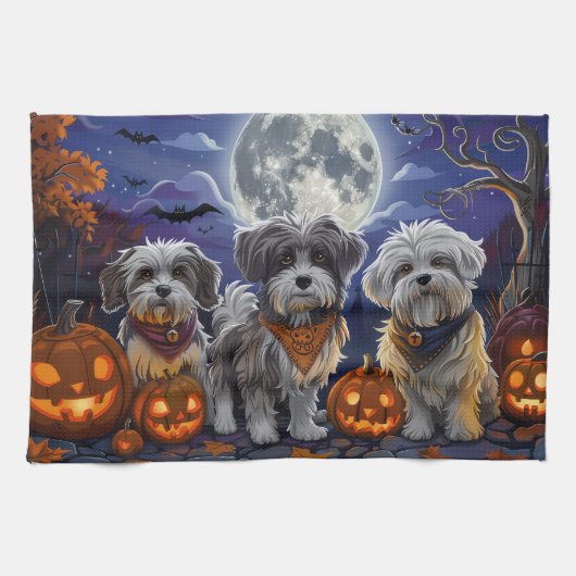 Havanese Halloween Spooky Geschirrtuch (Horizontal)